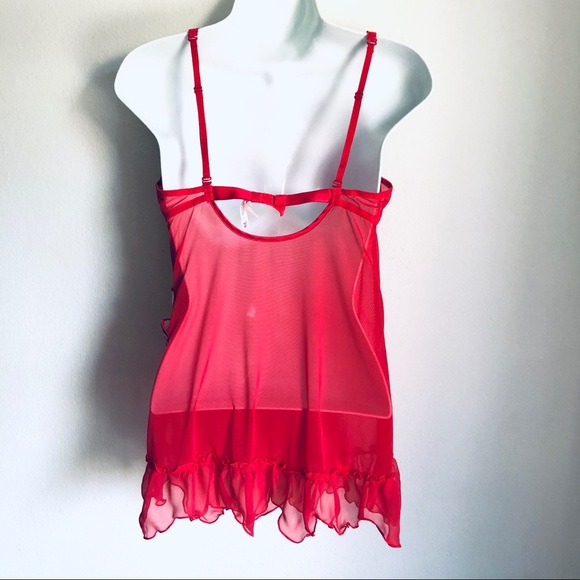 VICTORIA SECRET RED BABYDOLL.SIZE 36 C - Picture 3 of 7